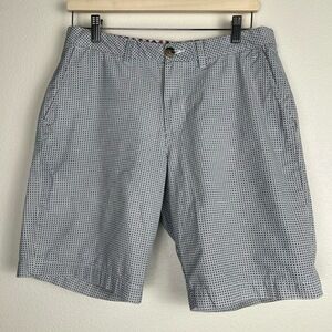 Ben Sherman Shorts Mens Size 31 Blue White Patterned Cotton‎ Casual Modern City